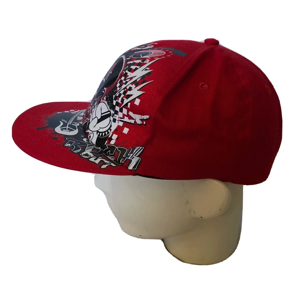 Disney Park Mickey Mouse Baseball Cap Size OSFM Graphic Red Black White Classic